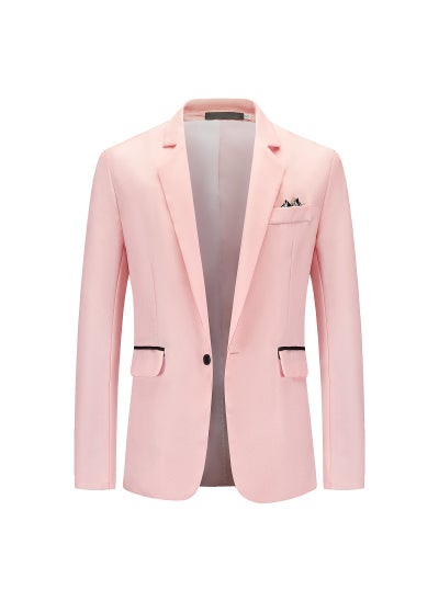 اشتري New Mens Loose Business Suit Casual Fashion BlazerPink Pink في السعودية