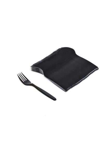 Buy Black Plastic Forks 50 Pieces in Saudi Arabia