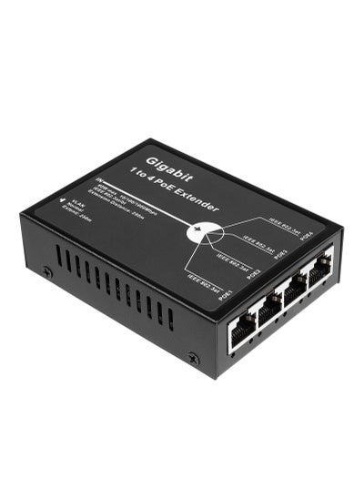 اشتري Gigabit 4 Port PoE Extender for High-Speed Networks, 10/100/1000Mbps  1 in 4 out PoE+ Repeater with 3 Mode Available, 802.3BT Input, 802.3at Output 30W, 100m/250m PoE Extension for PoE Device في السعودية