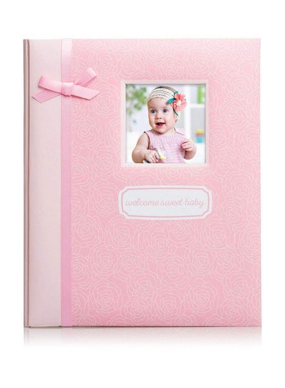 Buy Little Blossoms By Pearhead Welcome Sweet Baby Memory Book With Clean Touch Baby Safe Ink Pad Pink in Saudi Arabia
