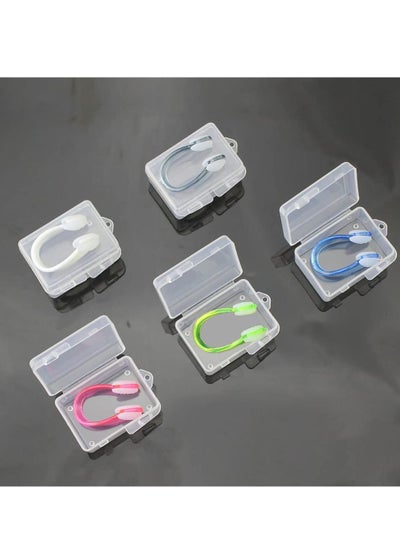 Buy 5 Pieces Swimming Nose Clip Swimming Nose Plug Waterproof Nose Clip Nose Protector, Training Nose Clip Silica Gel Swim Nose Clip Swim Nose Clip Plug Protector For Swimming Adult and Kids in Saudi Arabia