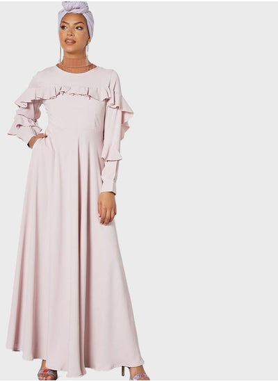 Buy Ruffle Detail Abaya in Saudi Arabia