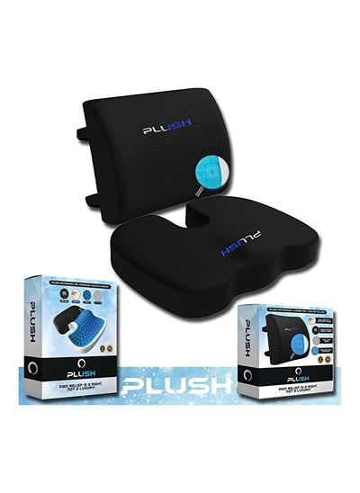 Buy Creative Planet Plush Gel Lumbar Support Pillow for Chair and Memory Foam Coccyx Seat Cushion Reduces Back Pain, Improves Posture Instant Upgrade for Your Chair & Sit Comfortably Longer (Gel Combo) in UAE