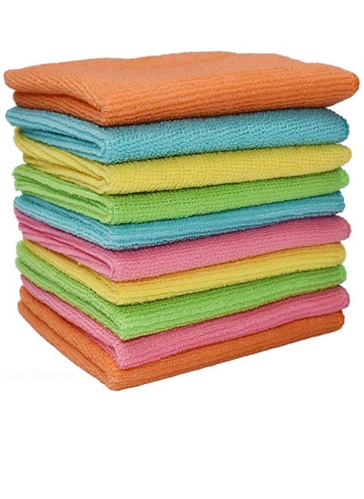 Buy Microfiber Cleaning Cloth 40x40cm (10 Pack). All Purpose Towels for Home Appliance, Kitchen & Washroom. Car Washing & Drying High Absorbent Rags. Reusable, Lint-Free & Streak-Free in UAE