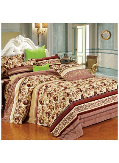اشتري Flat Bed sheet Set satin cotton 3 pieces size 180 x 250 cm Model 4015 from Family Bed في مصر