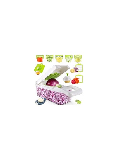 Buy Babazam Vegetable Chopper - Onion chopper - Multifunctional 15 in 1 professional food chopper White in UAE