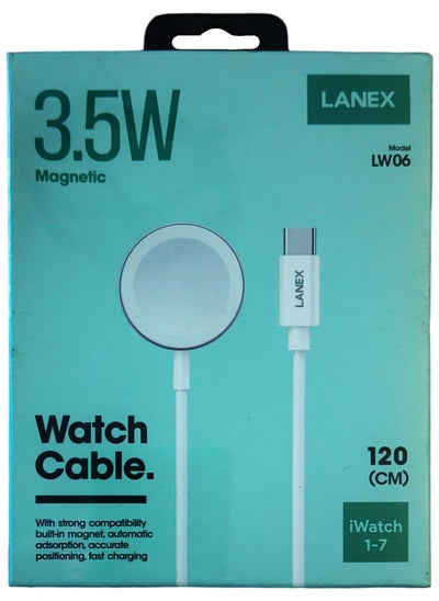 Buy Lanex cable type C magnetic 3.5w 120 cm for watch in Egypt