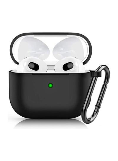 اشتري AirPods 3 کیس کور شاک پروف سلیکون سکن مکمل حفاظتی کور (سیاہ) في الامارات