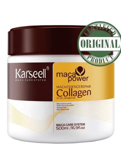 Buy Karseell Collagen Hair Treatment Deep Repair Conditioning Argan Oil Collagen Hair Mask Essence for Dry Damaged Hair All Hair Types 16.90 oz 500ml in UAE