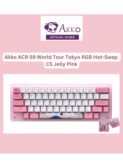 Buy AKKO ACR59 59 Key 60% Wired Hotswappable HHKB-Style Mechanical Gaming Keyboard with DoubleShot PBT Keycaps for Win/Mac/Gamer (AKKO CS Jelly Pink Switch, ACR59 World Tour Tokyo) in UAE