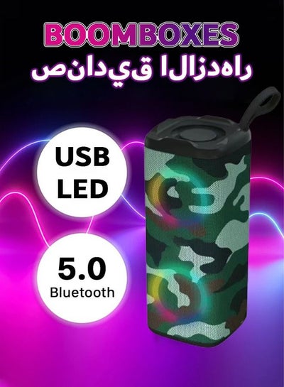 اشتري مكبر صوت بلوتوث LED RGB سماعات لاسلكية ملونة محمولة بلوتوث راديو FM TF AUX مضخم صوت خارجي في السعودية