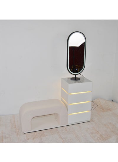 Buy Dressing Table with LED Mirror & Shoe Changing Stool in UAE