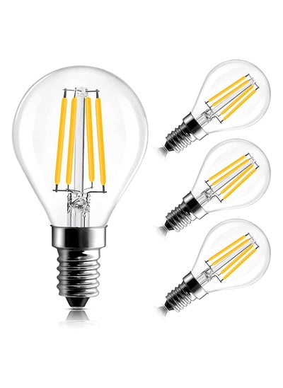 Buy LED E14 Bulb, Small Edison Screw Golf Ball P45 Bulb, 4W Dimmable E14 G45 SES LED Filament Bulb, Cool White 6000K, Vintage Mini Globe Round Light Bulb 40W Incandescent Bulb Equivalent (4 Pack) in Saudi Arabia