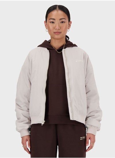 Buy Linear Heritage Woven Bomber Jacket in UAE