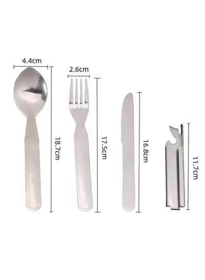 Buy 4-Pieces Stainless Steel Flatware Cooking Cookware Knife Fork Spoon Bottle opener Set in Saudi Arabia