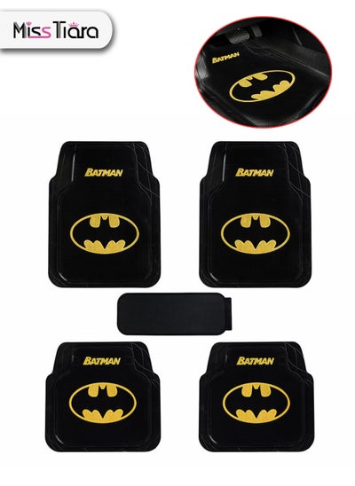 Buy 5-Piece Latex Universal Fit Car Mat Set with Batman Theme Pattern in UAE