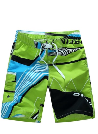 Buy Men With Monogram Beach Shorts Green in UAE