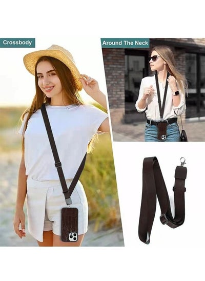 Buy Black Adjustable Phone Lanyard Neck Strap with 2 Pads in UAE