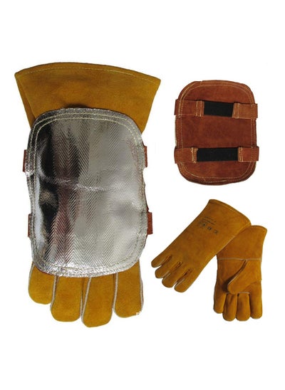 Buy Welding Gloves and Pad, Aluminized Heat Resistant Glove Pad, Fireproof Gloves Pad, High Temperature Hand Guard Shield for Enhanced Hand Protection in UAE