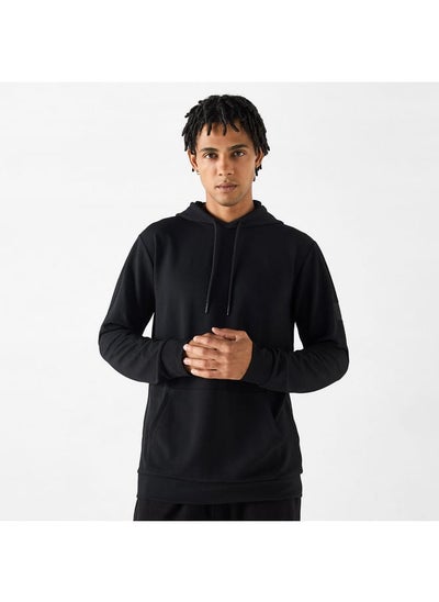 Buy Kappa Textured Hoodie with Long Sleeves and Kangaroo Pocket in UAE