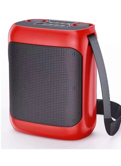 Buy YS-220 Outdoor Karaoke Speaker Big Strap Speaker With Dual UHF Wireless Microphone Red in UAE