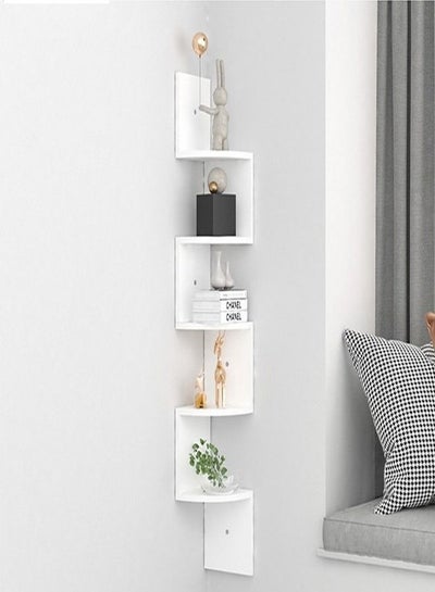 Buy Upgraded Wall Mounted Floating Shelf 15 mm Wood Sheet Thickness Decorative White Rack 20 x 20 x 125 cm in UAE