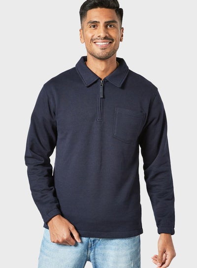 Buy Half Zip Polo Sweatshirt in UAE