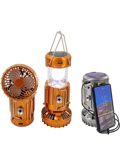 اشتري Rechargeable Solar LED Camping Lanterns with Fan, Solar and Battery Powered LED Camping Lights, Suitable for Camping, Camping Tents, Hiking, Survival kits for Emergency (Batteries Not included) في الامارات