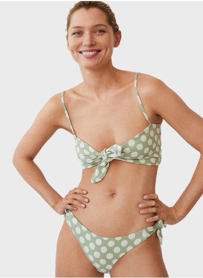 Buy Knot Front Polka Dot Bikini Top in Saudi Arabia