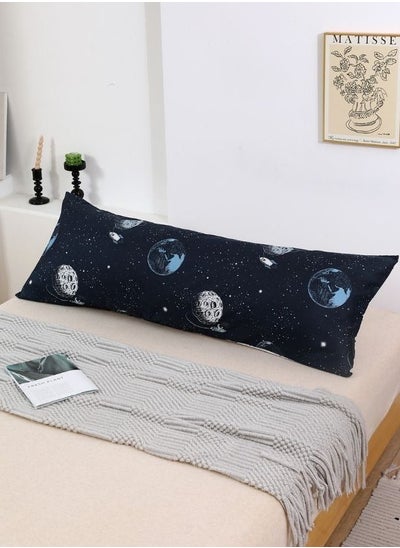 اشتري 1 Piece Long Body Pillow Case, Galaxy Design Blue Color. في الامارات