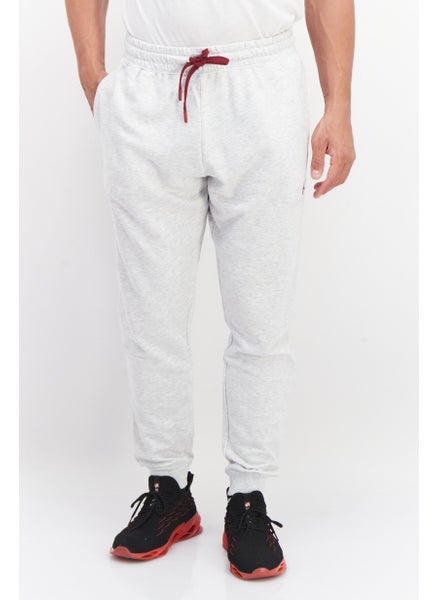 Buy Men Brand Logo Pull On Jogger Pants, Grey in Saudi Arabia