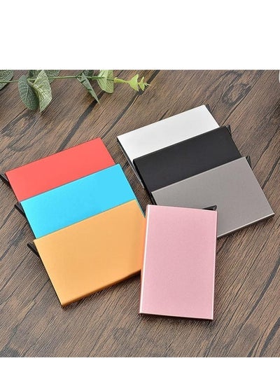 Buy Smart Card Wallet for Men and Women, 6 Card Capacity - Prevent Information Theft with ID Technology, Aluminum Color (Pink) in Egypt