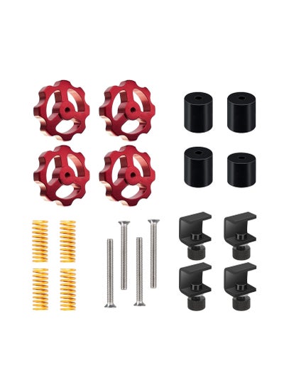 اشتري Four Sets 3D Printer Hot Bed Leveling Nuts Kits & Heat Bed Clips & Silicone Leveling Column Mounts, Rplacement Parts Ender 3 / Ender 3 Pro/Ender 3 V2 / Ender 5 3D Printer Printer Spring Leveling Kit في الامارات