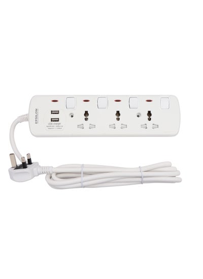 Buy Epsilon 3 Way Extension Socket with Individual Switches- ES1107 in UAE