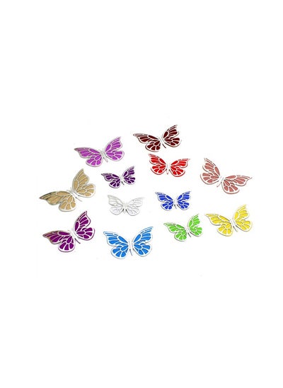 Buy Silver Serenity 3D Butterfly Cake Decorations 12pcs in UAE