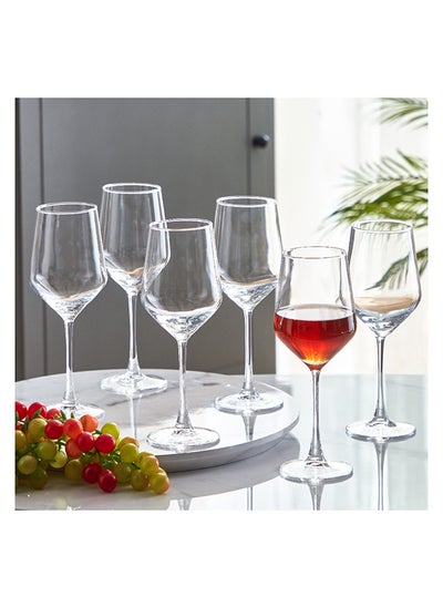 اشتري Aura 6-Piece Red Wine Stem Glass Set 510 ml في الامارات