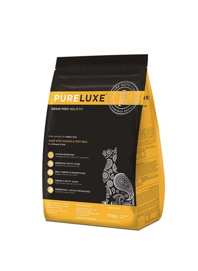 Buy Pureluxe Elite - Dry Food For Indoor Cats All Breeds & Sizes  Made with Salmon, Deboned Turkey, Chicken & Split Peas in Saudi Arabia