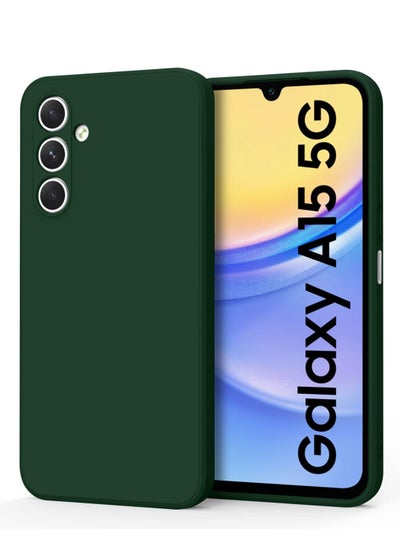 Buy Stylish TPU Silicone Back Cover Case for Samsung Galaxy A15 5G 2024– Slim Fit Design, Smooth and Soft – Dark Green in Saudi Arabia