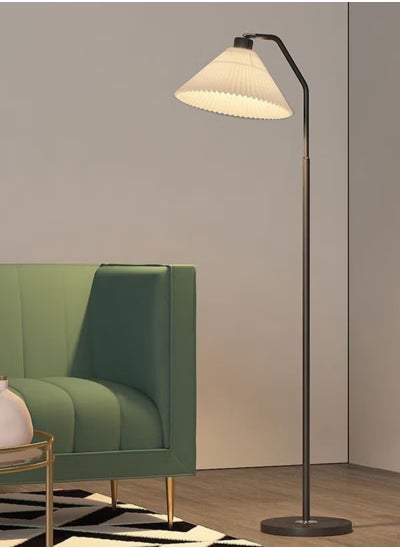 Buy Minimalist pleated shade floor lamp, 12W 3 Colours Dimmable with Remote Control, Suitable for bedroom living room office ,Black upgraded in Saudi Arabia