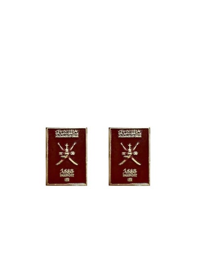 Buy Sultanate of Oman Passport design 2D Sticker Metal Badge 2 Pcs in UAE