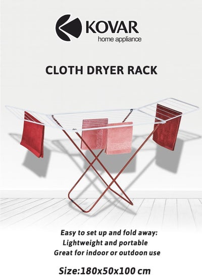 KOVAR Foldable Clothes Drying Rack, 180x50x100 cm, Indoor Outdoor ...
