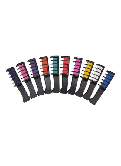 اشتري 10-Piece Temporary Hair Color Chalk Comb Set Multicolour في السعودية