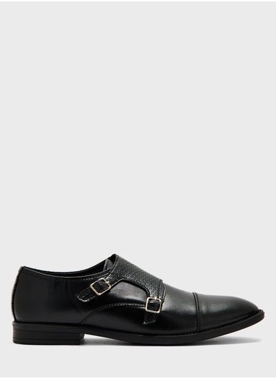 اشتري Textured Monk Strap Formal Slip Ons في الامارات