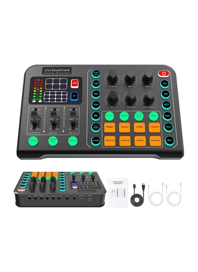 Buy Professional Audio Mixer, Podcast Equipment Bundle, Audio Interface with DJ Mixer Live Sound Card Effects and Voice Changer, for PC/Laptop/Phone/Streaming/Podcasting/Gaming in Saudi Arabia