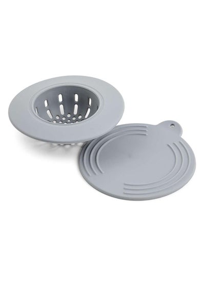 Buy Home Antimicrobial Sink Strainer with Stopper Grey in Saudi Arabia