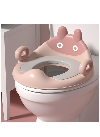 Buy Toddler Potty Training Seat, Kids PU Toilet Seat Non-Slip Design and Anti-Slash, Portable Potty Seat for Boys And Girls (Pink) in Saudi Arabia