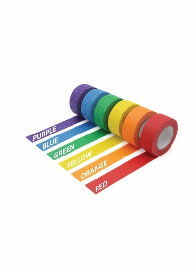 اشتري Color Masking Tape-Color Craft Tape, Painter Tape, Very Suitable For Handicrafts, Labels And Color Coding 6 Rolls X2cmx20m في الامارات