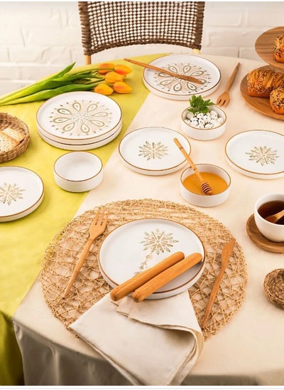 Buy Luxury ceramic - Mandala circular breakfast dining set, 14 pieces, for 6 people in Saudi Arabia