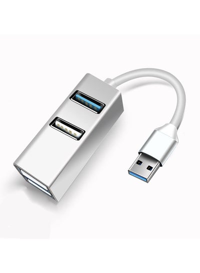 Buy Docking station USB 3.0 hub extender aluminum alloy one to four all-in-one USB splitter (silver) in Saudi Arabia