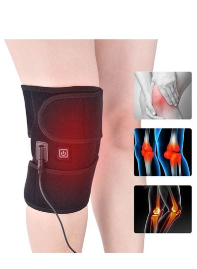 اشتري Electric Knee Massager USB Heating Vibration Hot compress Therapy Knee Massage Pad Relieve Joint Pain في السعودية